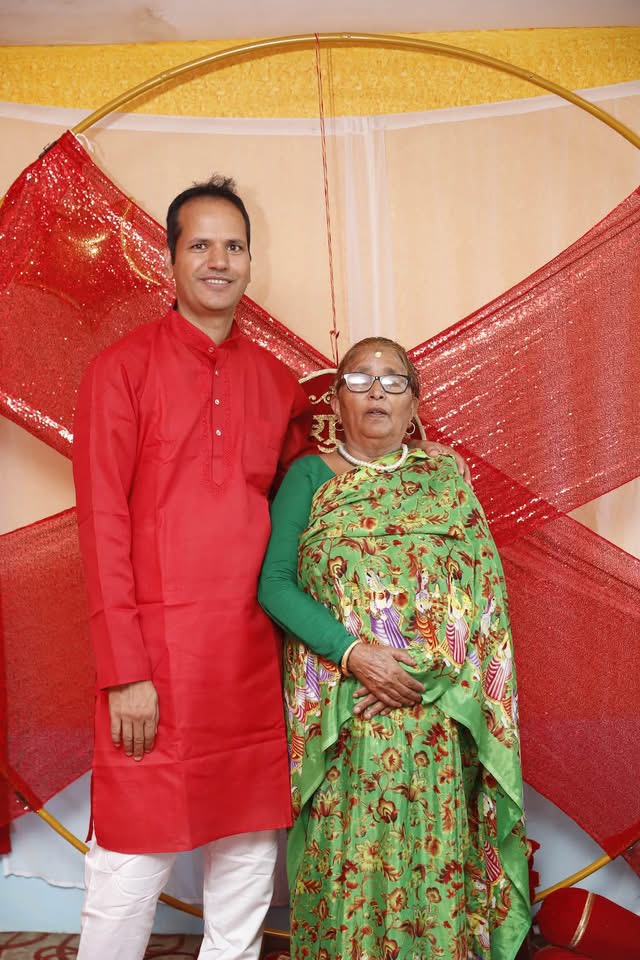 Mother with brother
